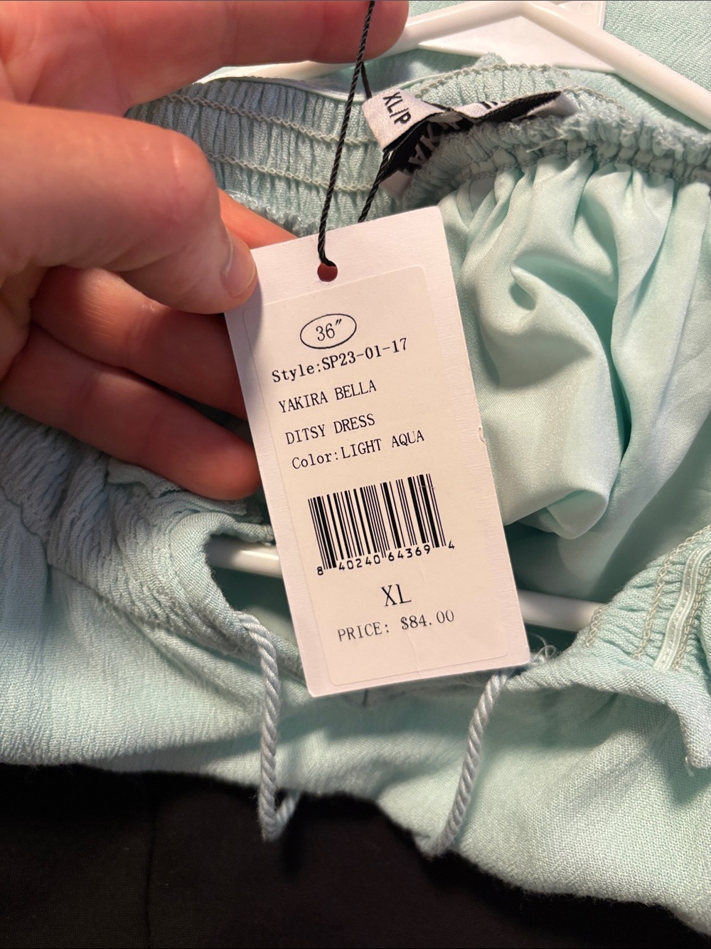 Yakira Bella ditsy dress in solid light aqua - Picture 5 of 7